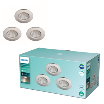 Philips inbouwspot Dive 5.5W 2700K chroom 3-pack