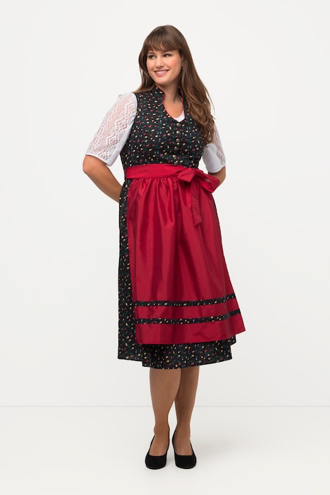 Dirndlbluse, Spitzendetail, Rundhals, Halbarm