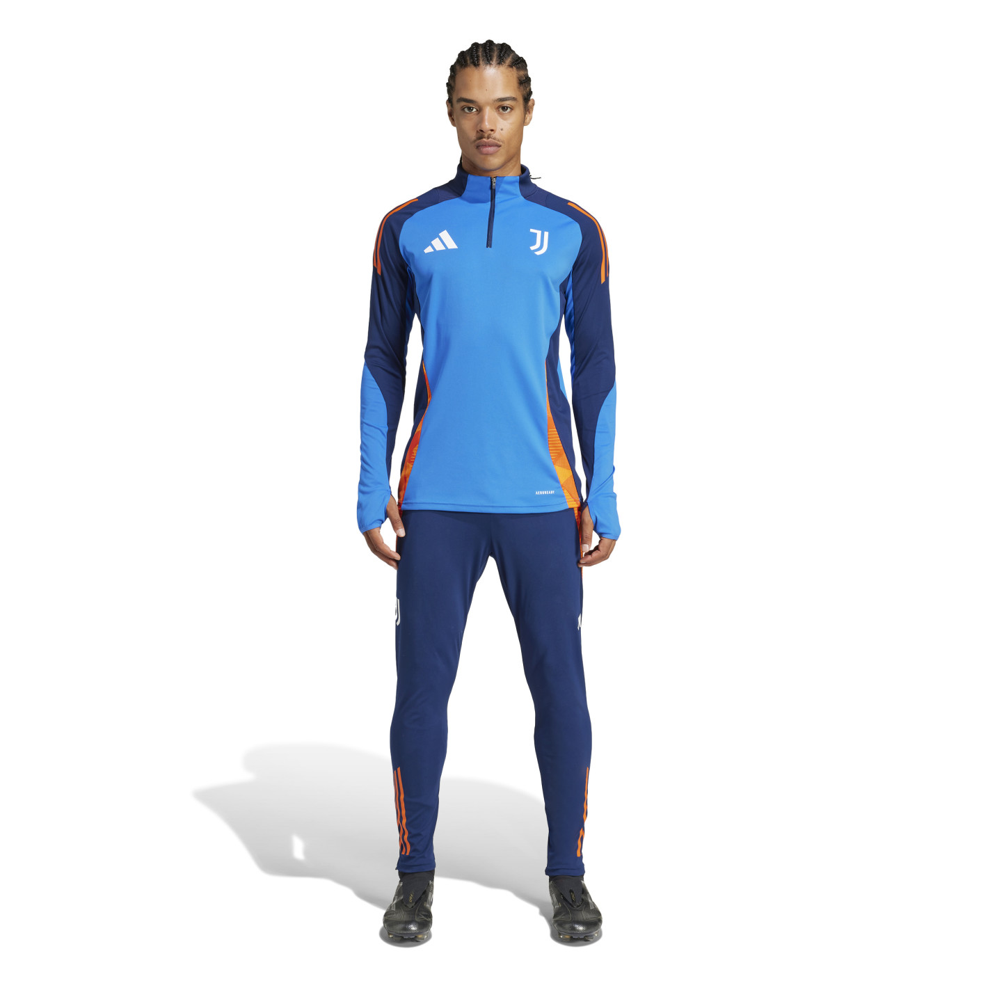 Adidas Juventus Trainingstrui 1/4-Zip 2024-2025 Blauw Oranje Wit