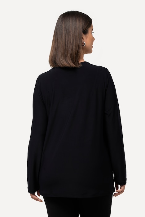 Shirt, Cut-Out, Classic, V-Ausschnitt, Langarm