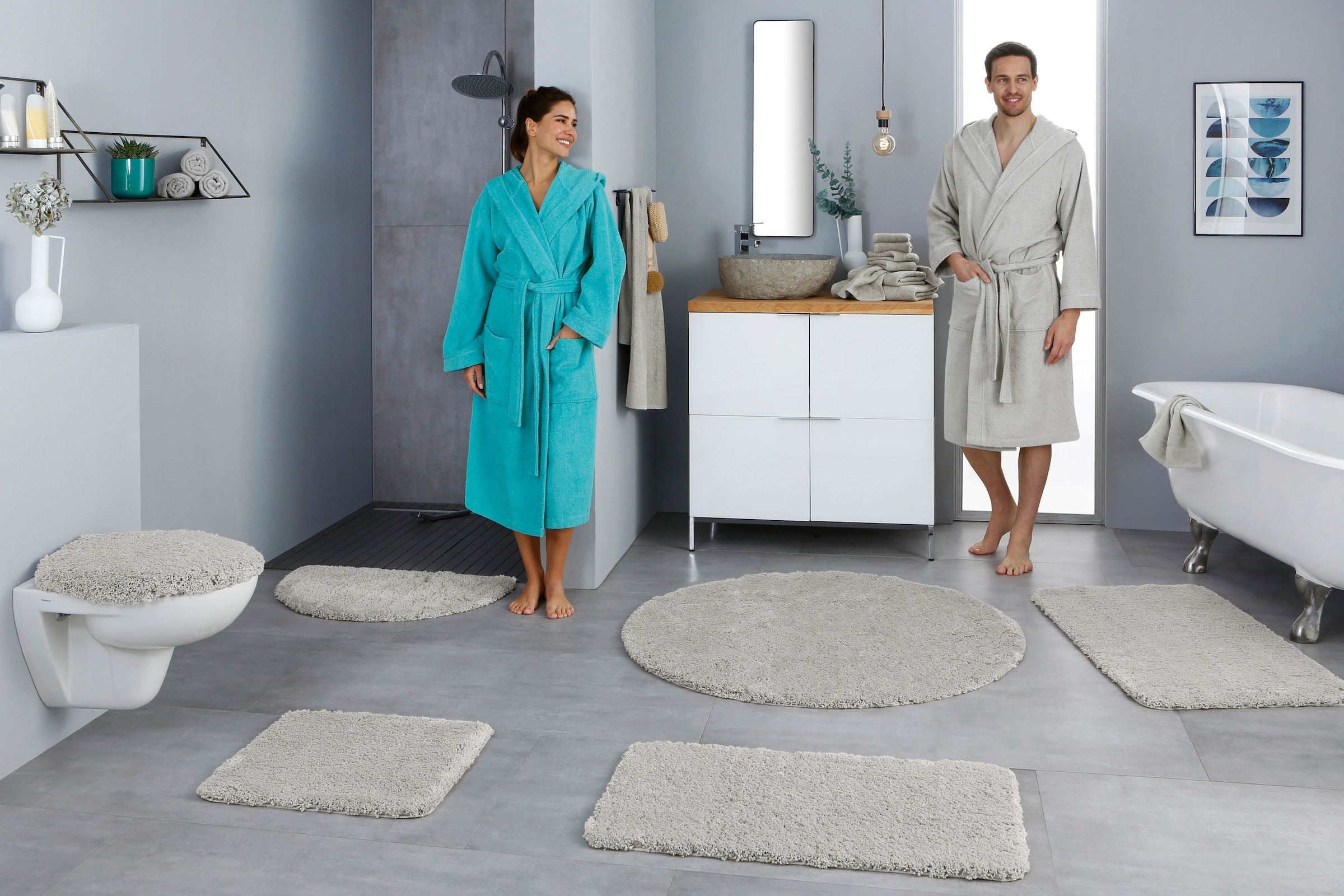 my home Handtuch Set »Sanremo, Duschtücher, Handtücher, Gästetücher, Seiftücher« Set 12 Frottier Handtücher mit Bordüre, einfarbiges Handtuch-Set aus 100% Baumwolle