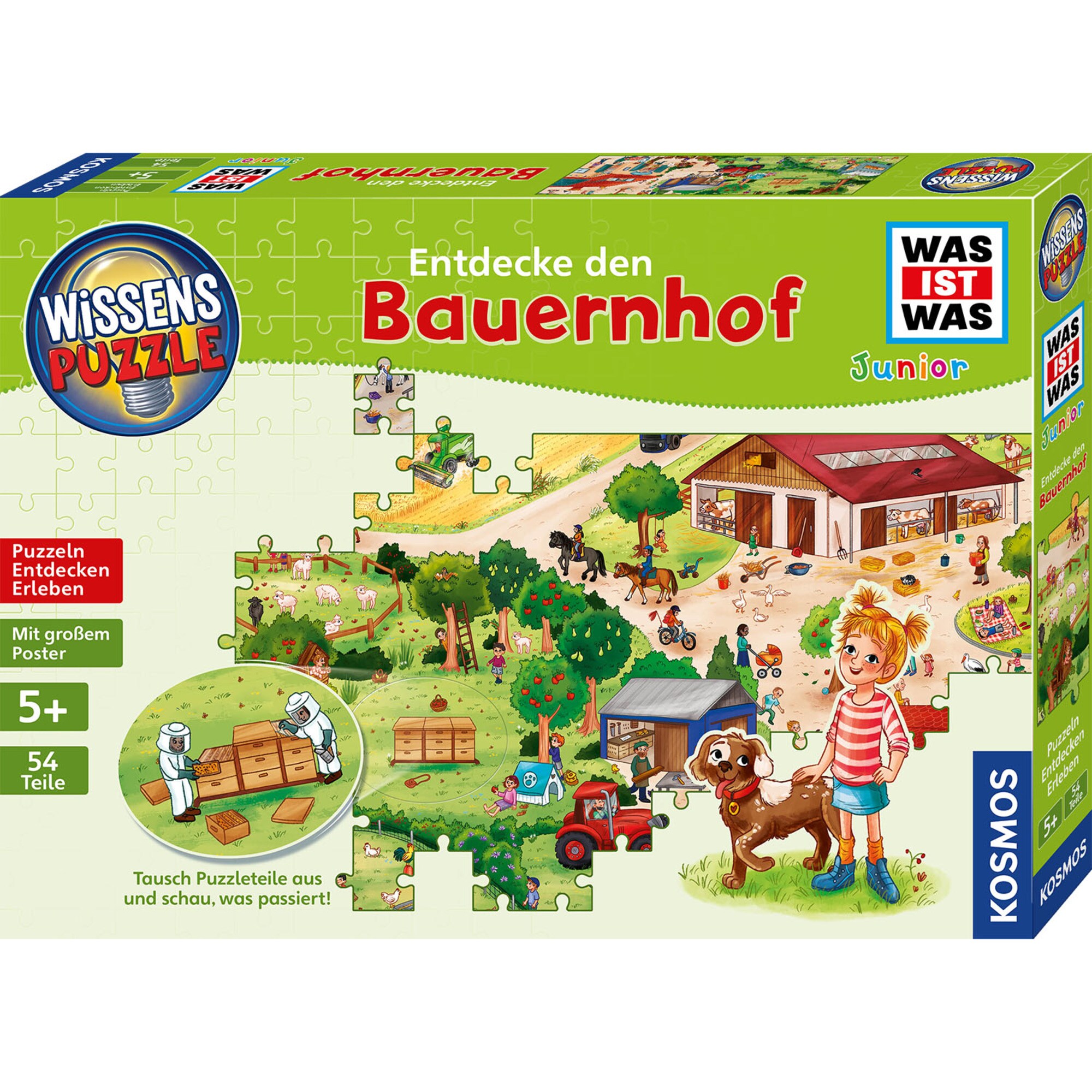 Kosmos Puzzle WAS IST WAS Junior - Entdecke den Bauernhof
