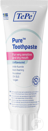 TePe Pure Dentifrice Bouche Sèche Sans Saveur Tube 75ml