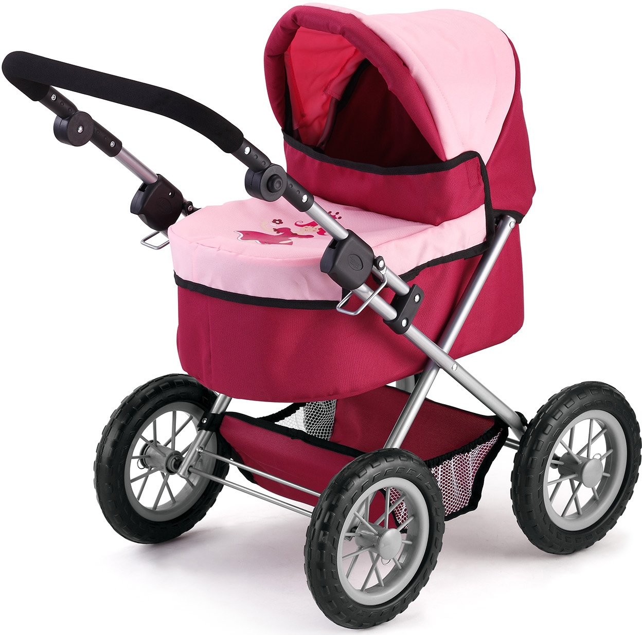 Bayer Puppenwagen »Trendy, Prinzessin rot/rosa« inkl. Wickeltasche