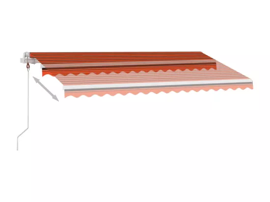 Auvent automatique capteur de vent/LED 400x300 cm Orange/marron
