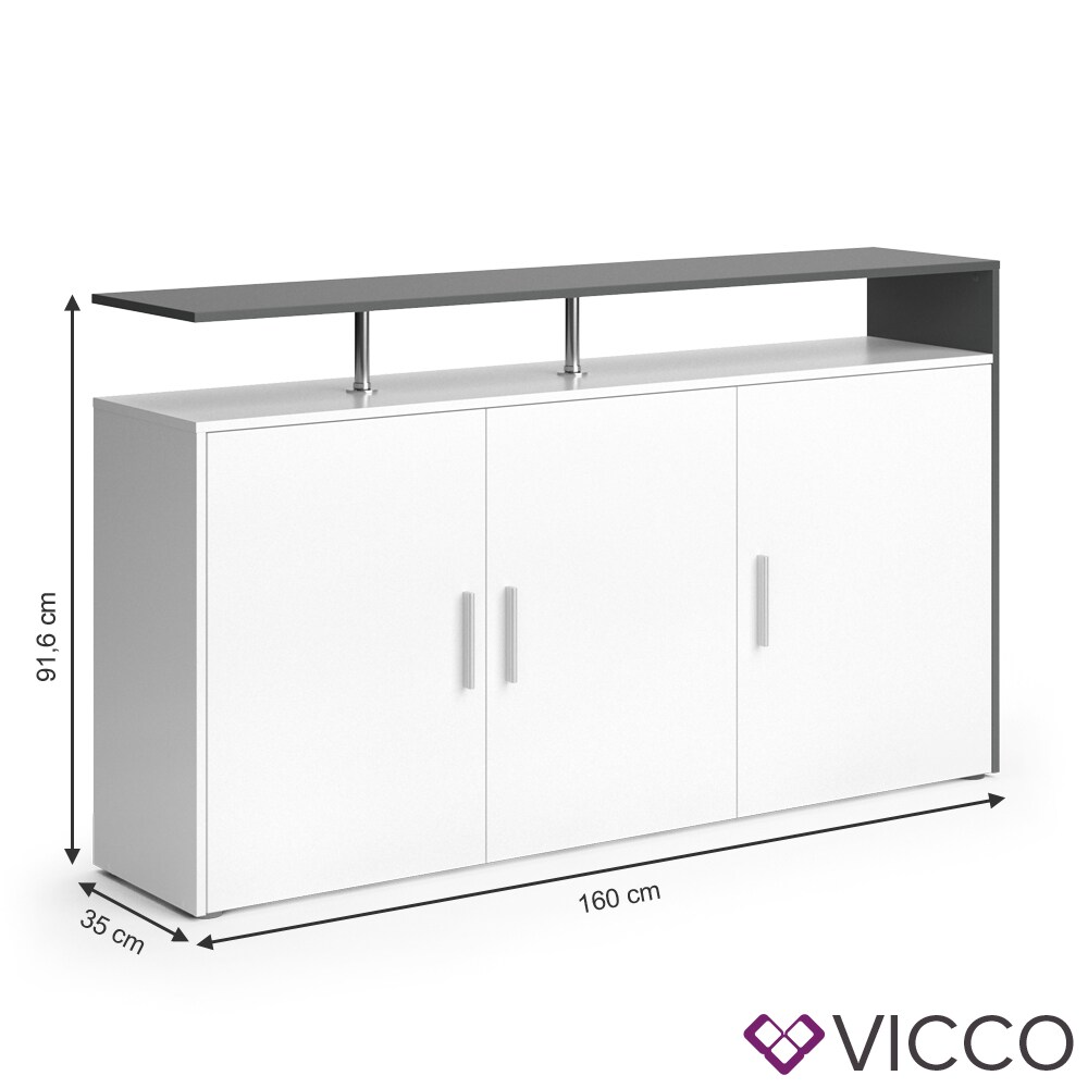 VICCO Sideboard AMATO Kommode Schrank Weiß Anrichte Fernsehschrank TV
