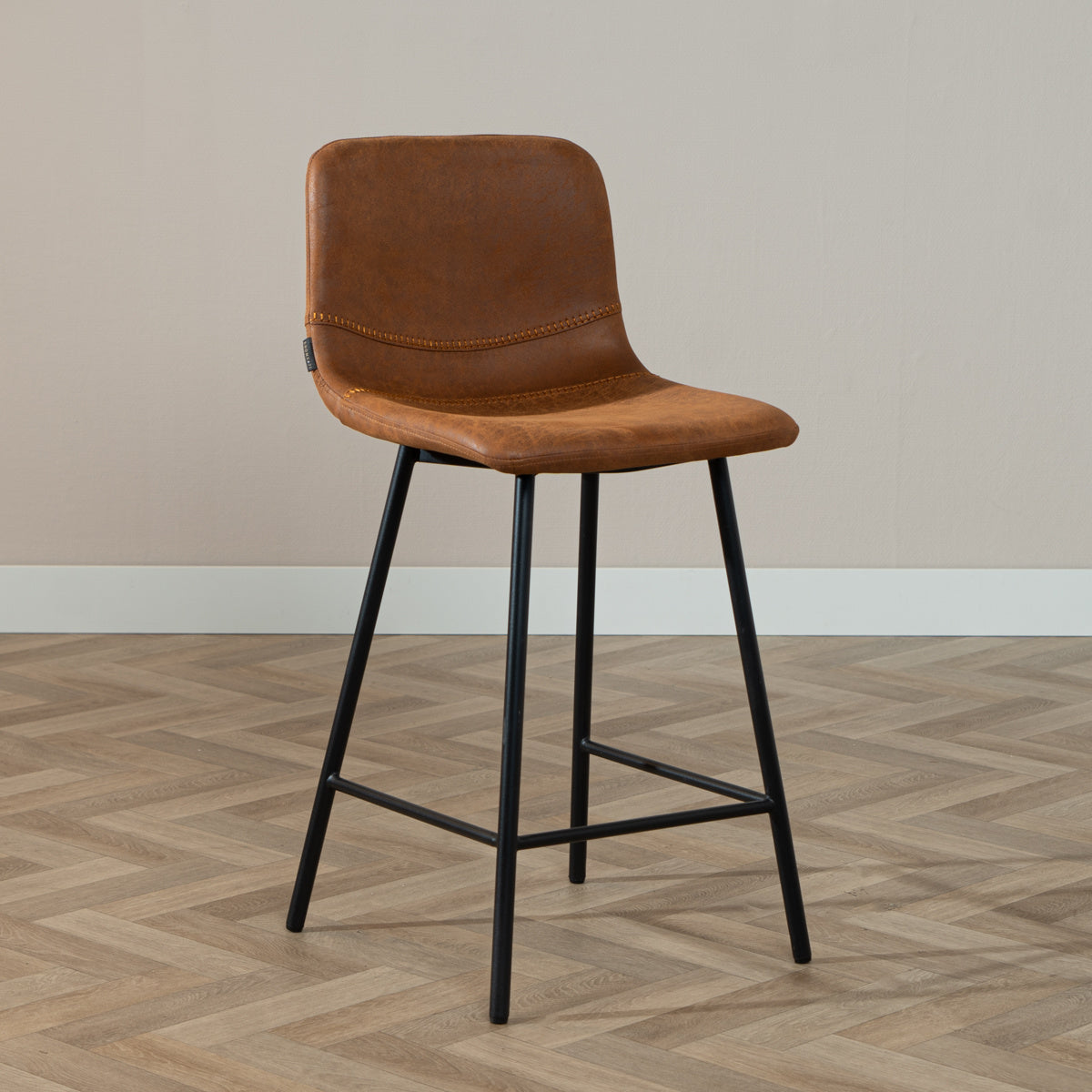 Bronx71 IndustriÃ«le barkruk Mikky cognac eco-leer 65-78 cm