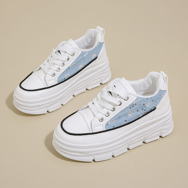 FRAISO - Platform sneakers met paillettenpaneel
