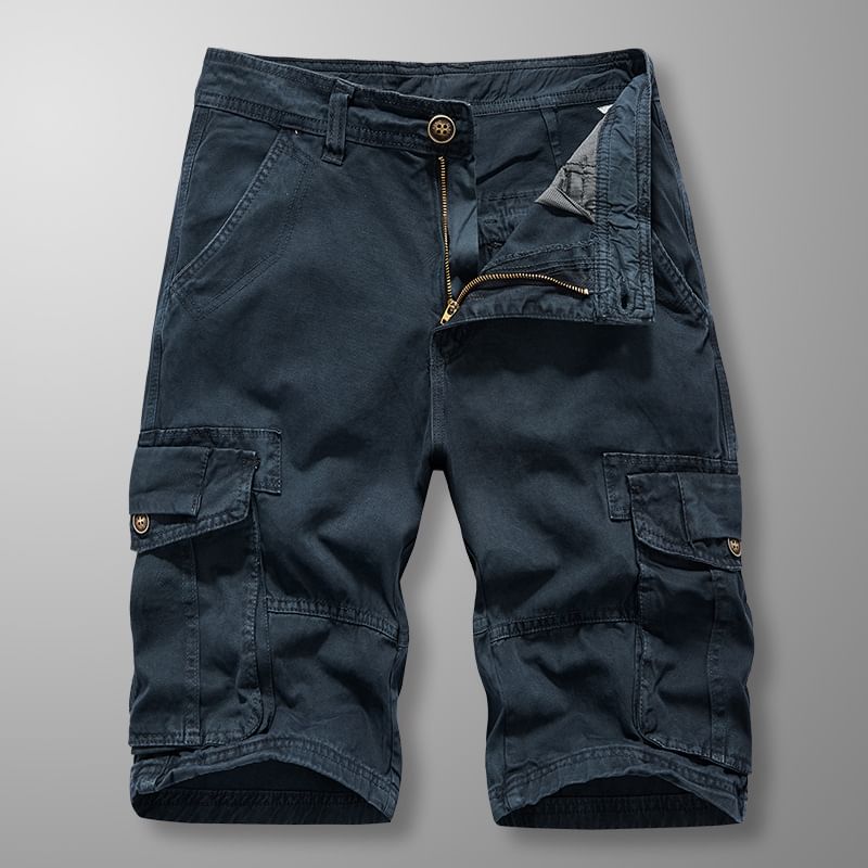 Lefitt - Mid Rise Plain Cargo Shorts