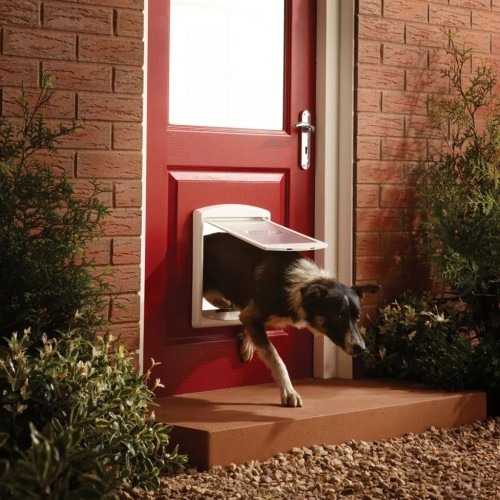 Porta para cães com duas posições, branca