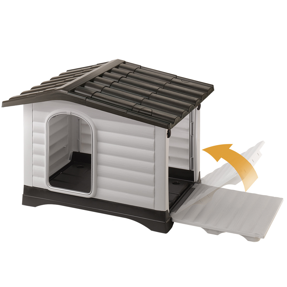Ferplast niche chien exterieur, maison chien, niche grand chien exterieur,côté ouvrable, système de drainage, grille d'aération,
