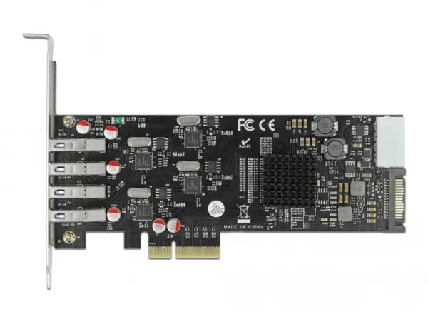 Delock - USB-adapter - PCIe 2.0 x4 lavprofil - USB 3.2 Gen 1 x 4