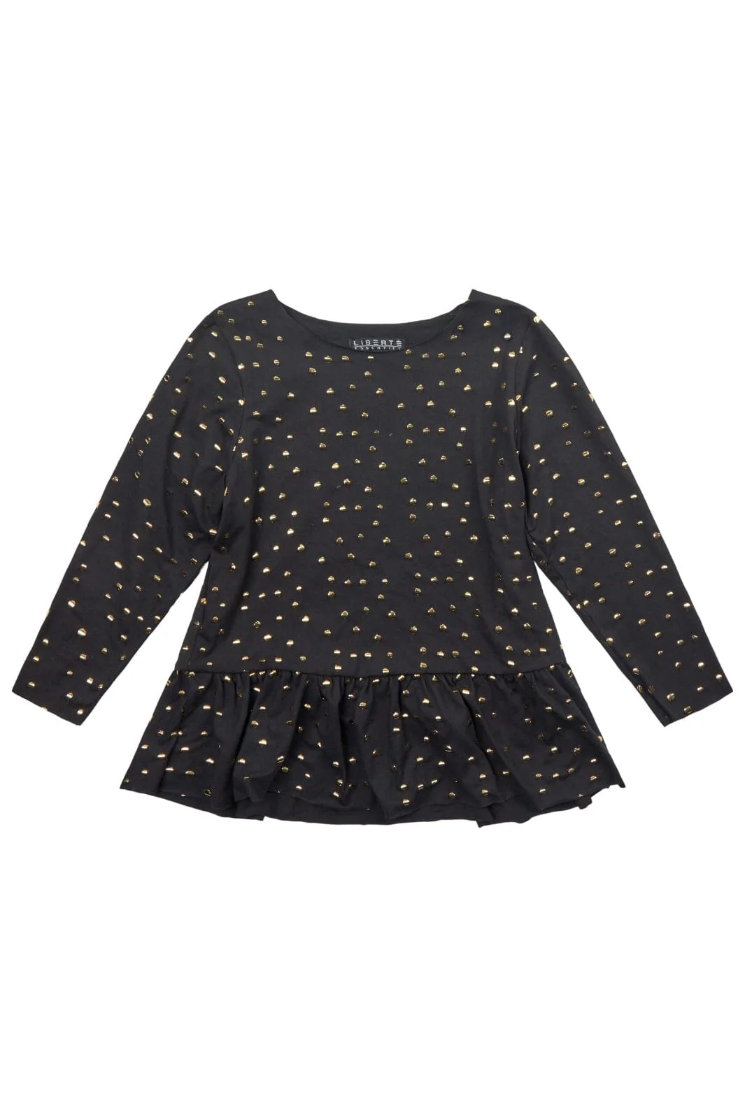 Liberte Ami Alma-Ls-Frill-Tshirt (Kids) lack gold dot 2
