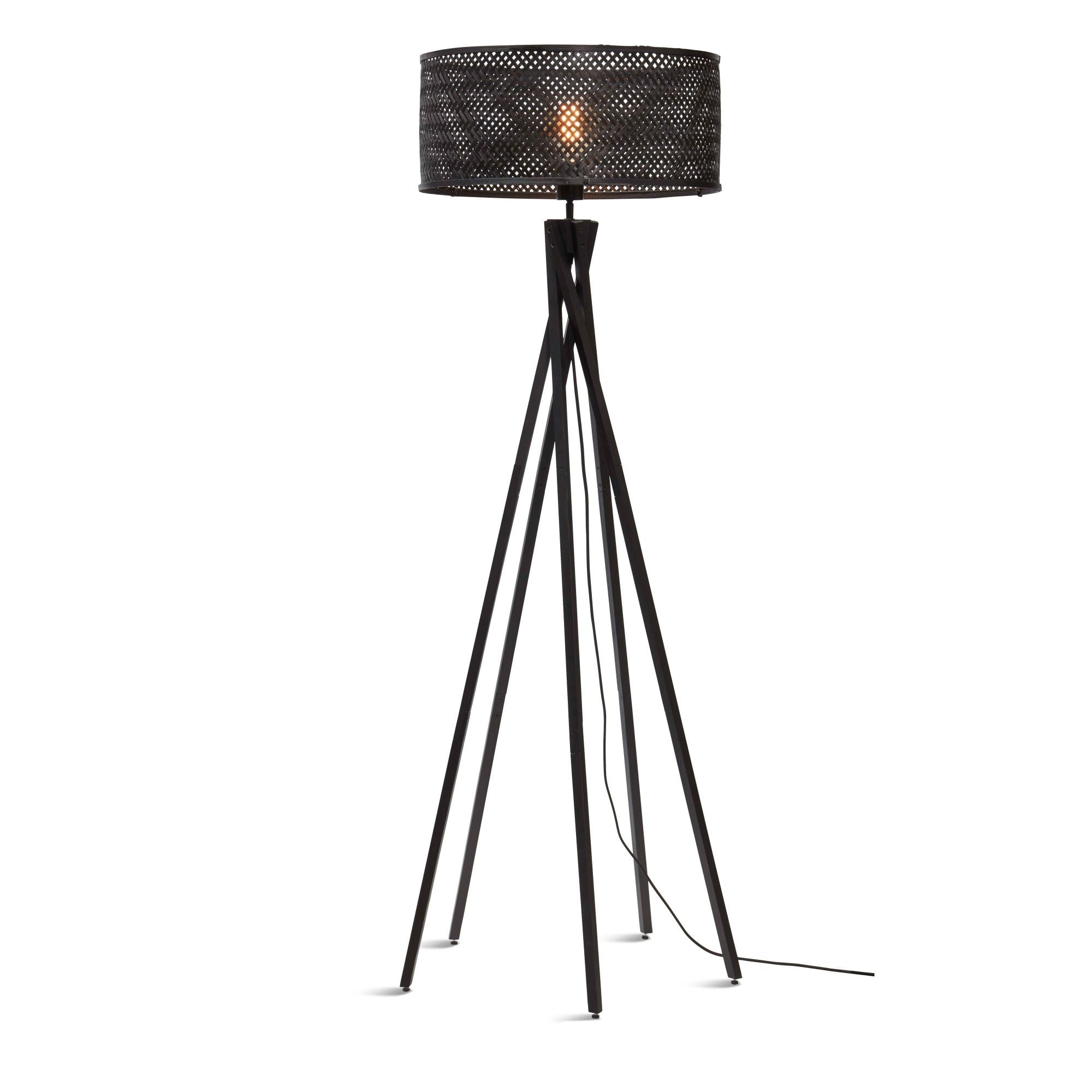 GOOD&MOJO Vloerlamp Java - Bamboe Zwart - Ã50x146cm
