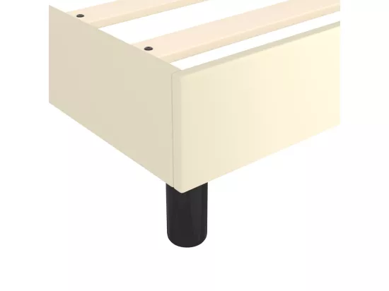 Sommier tapissier avec matelas Crème 100x200cm Similicuir