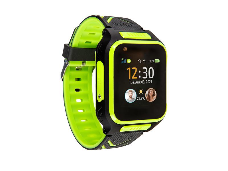 MyKi Smartwatch GPS Kinder Uhr MyKi 4 Schwarz/Grün mit SIM- Kinder Smartwatch mit GPS Traker und SOS-Taste, inkl. 1 Monat gratis Daten und Voice SIM-Karte