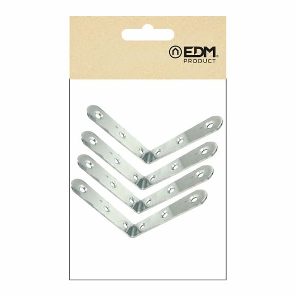 Vinkelfeste EDM 86093 an24 Rustfritt stål 8 x 8 x 1,9 cm 4 enheter