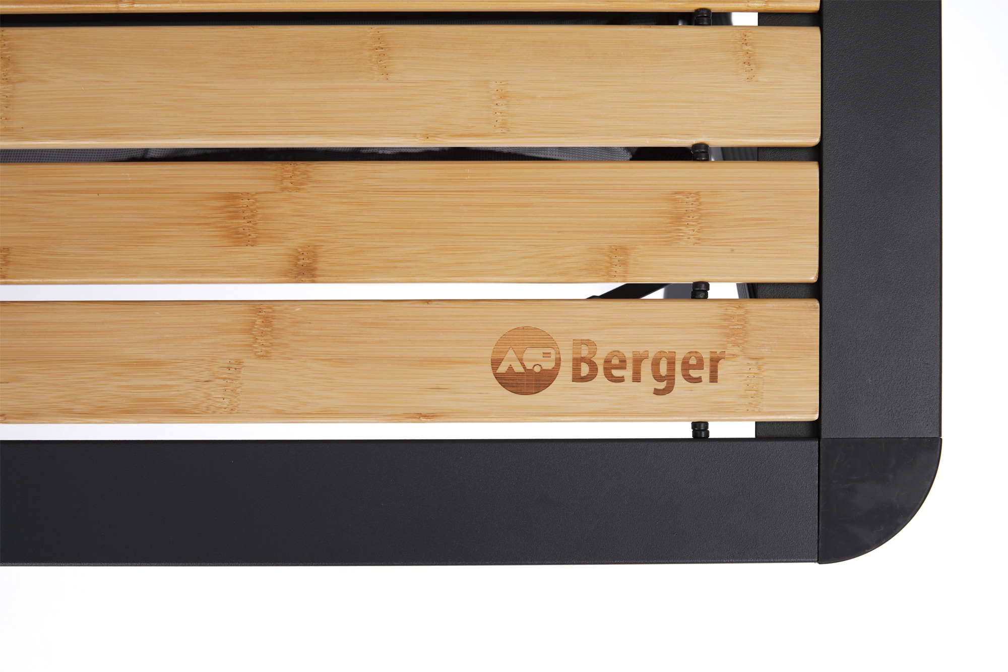 Berger Royal Alu-Bambus Rolltisch schwarz 110 x 70 cm