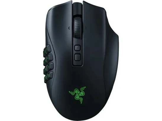 Razer Naga V2 Pro - Mus - ergonomisk - MMO, HyperScroll Pro-hjul, gaming - højrehåndet - optisk - 20 knapper - kablet, trådløs - Bluetooth, USB-C, 2.4 GHz
