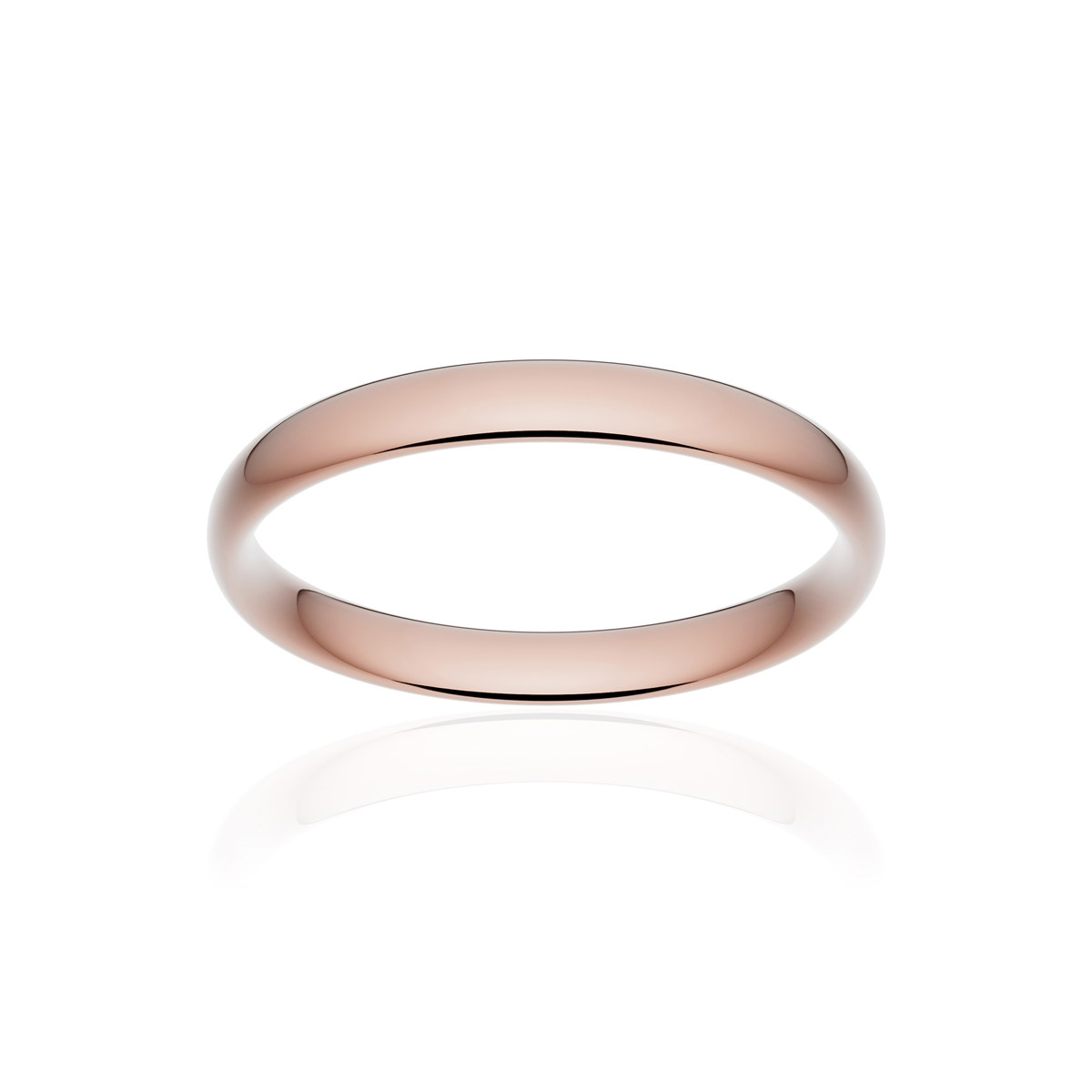 Alliance or 375 rose poli demi-jonc confort 3mm