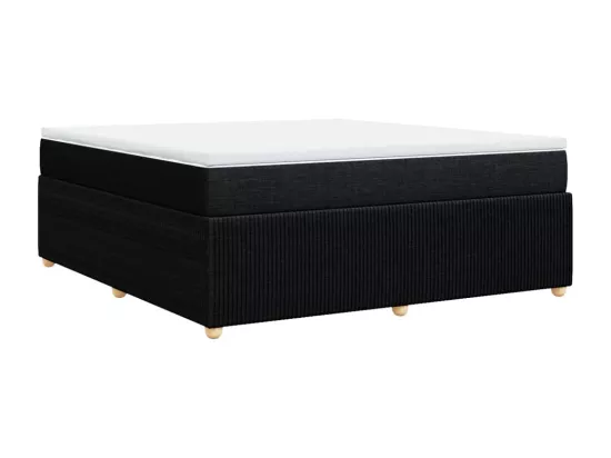 Sommier à lattes de lit avec matelas Noir 180x200 cm Tissu