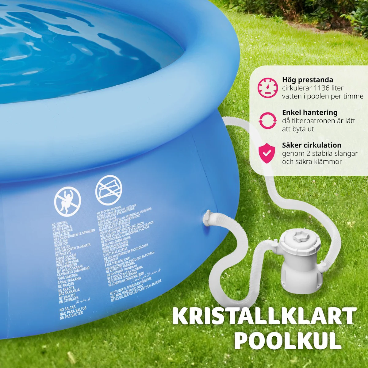 Svømmebasseng rundt Ø 300 x 76 cm - blå
