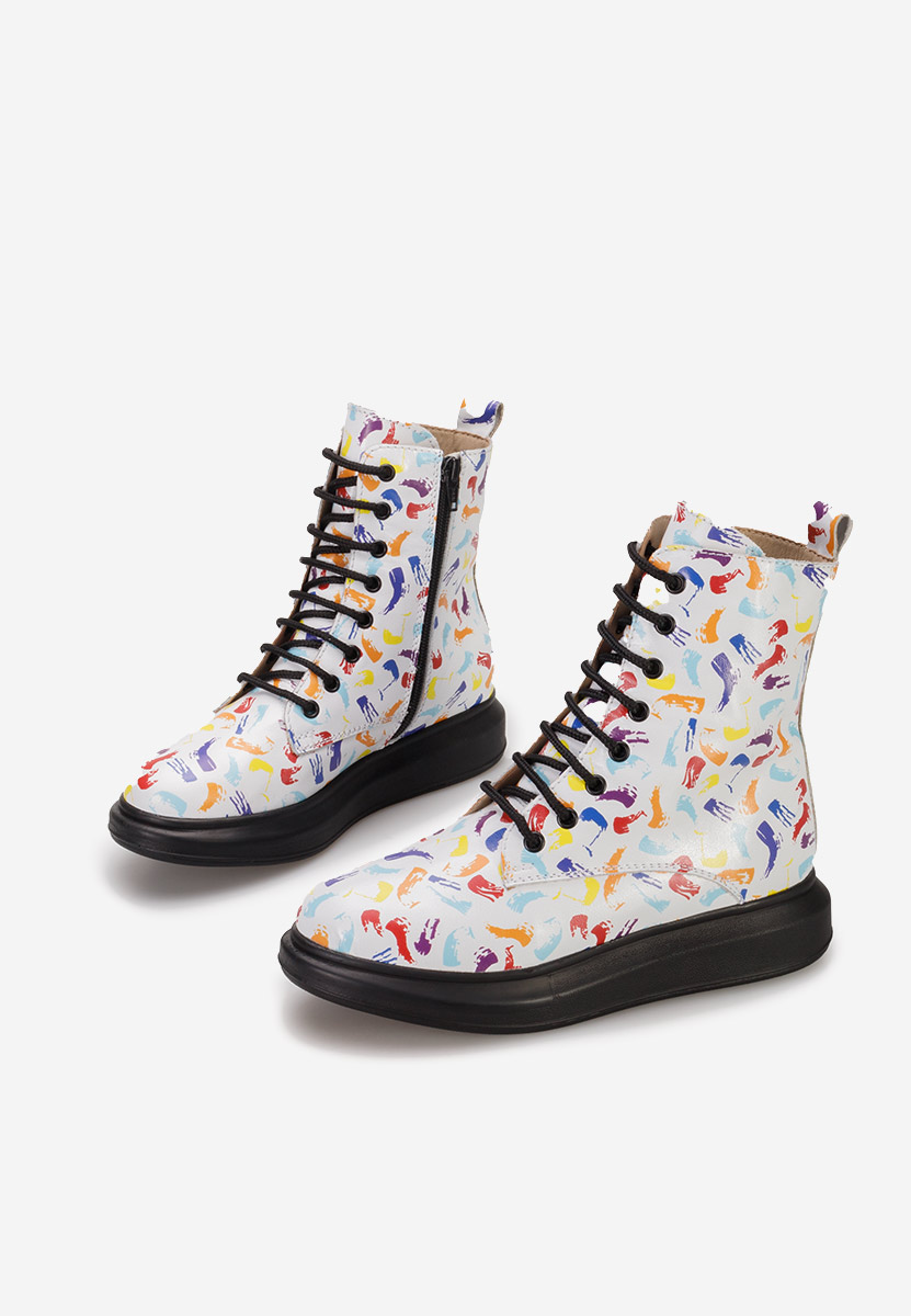 Bottines femme en cuir blanches Cabera
