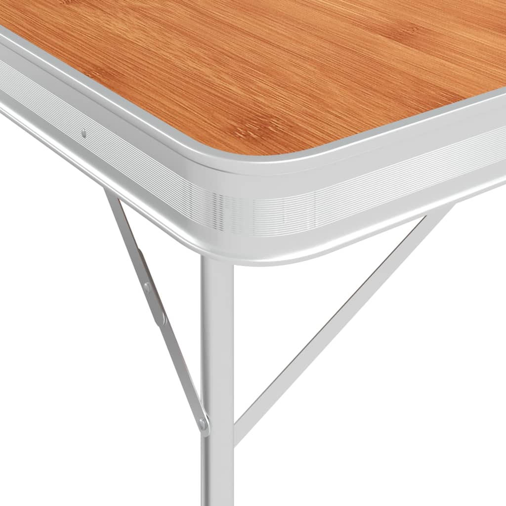 Mesa de camping dobrável Vidaxl com 2 bancos