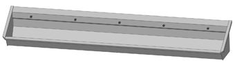 Intersan Sanilav muurwastrog z. kraan (m. 1 leiding) 300cm 5-personen RVS