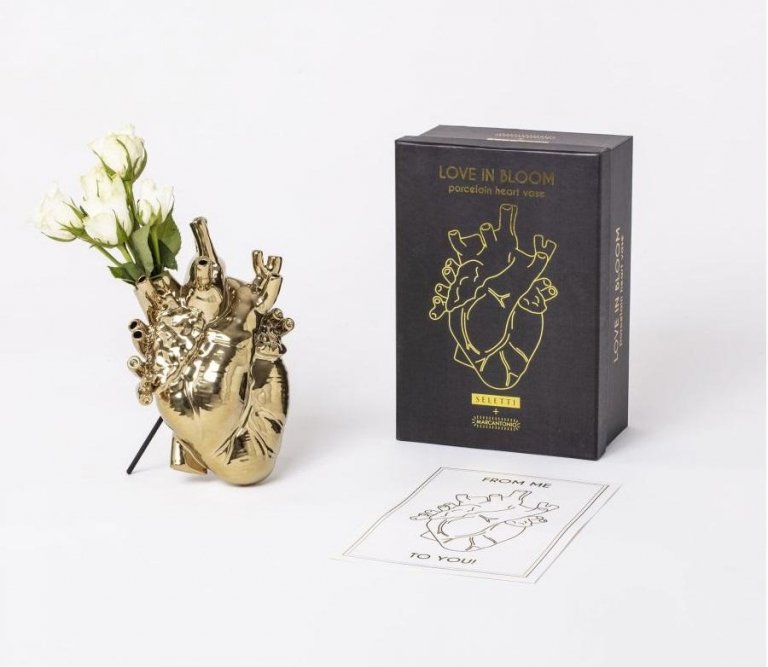 Seletti Love in Bloom Giant hart vaas wit