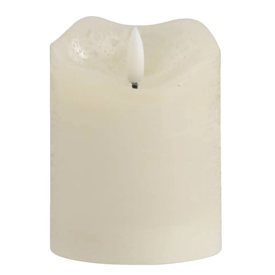 LED-kaars rustiek - off-white - 10xØ7,6 cm