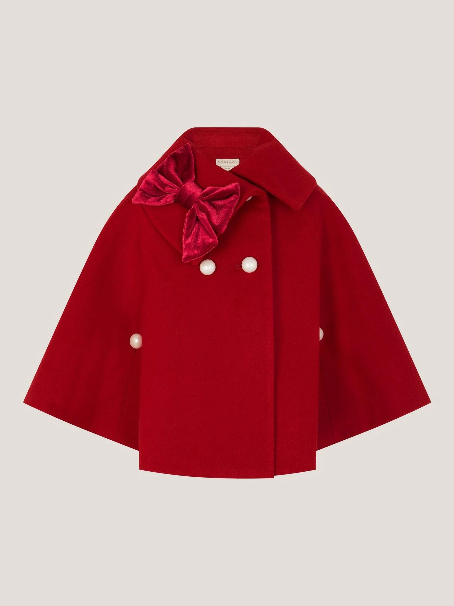 Monsoon Velvet Bow Cape