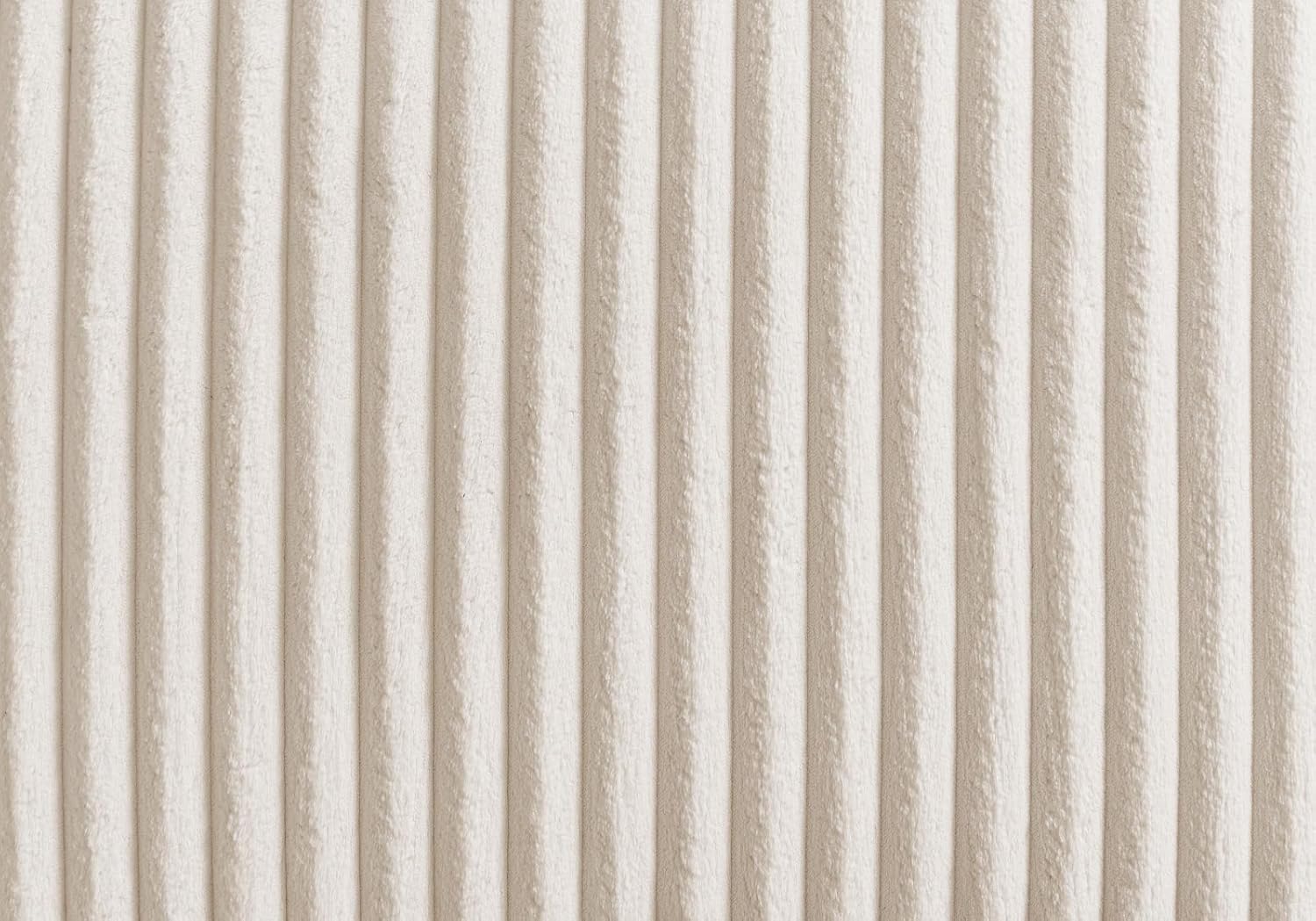 Sessel in beige/wollweiß Cord Stoff XL Drehsessel 360° drehbar inklusive 3 x Kissen Relaxsessel mit Fußhocker Comfy (Wollweiß, Mit Hocker)