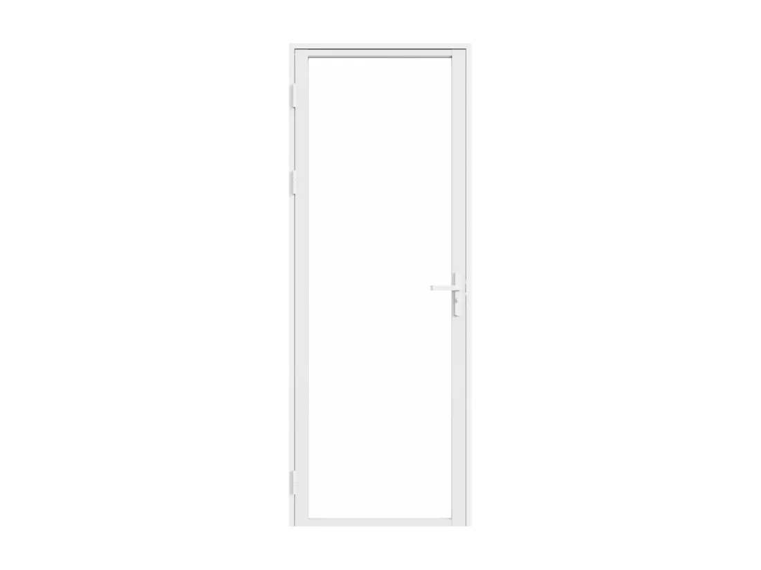 Bloc porte réversible en aluminium et verre trempé - H204 x L73 cm - Blanc - LOXTON
