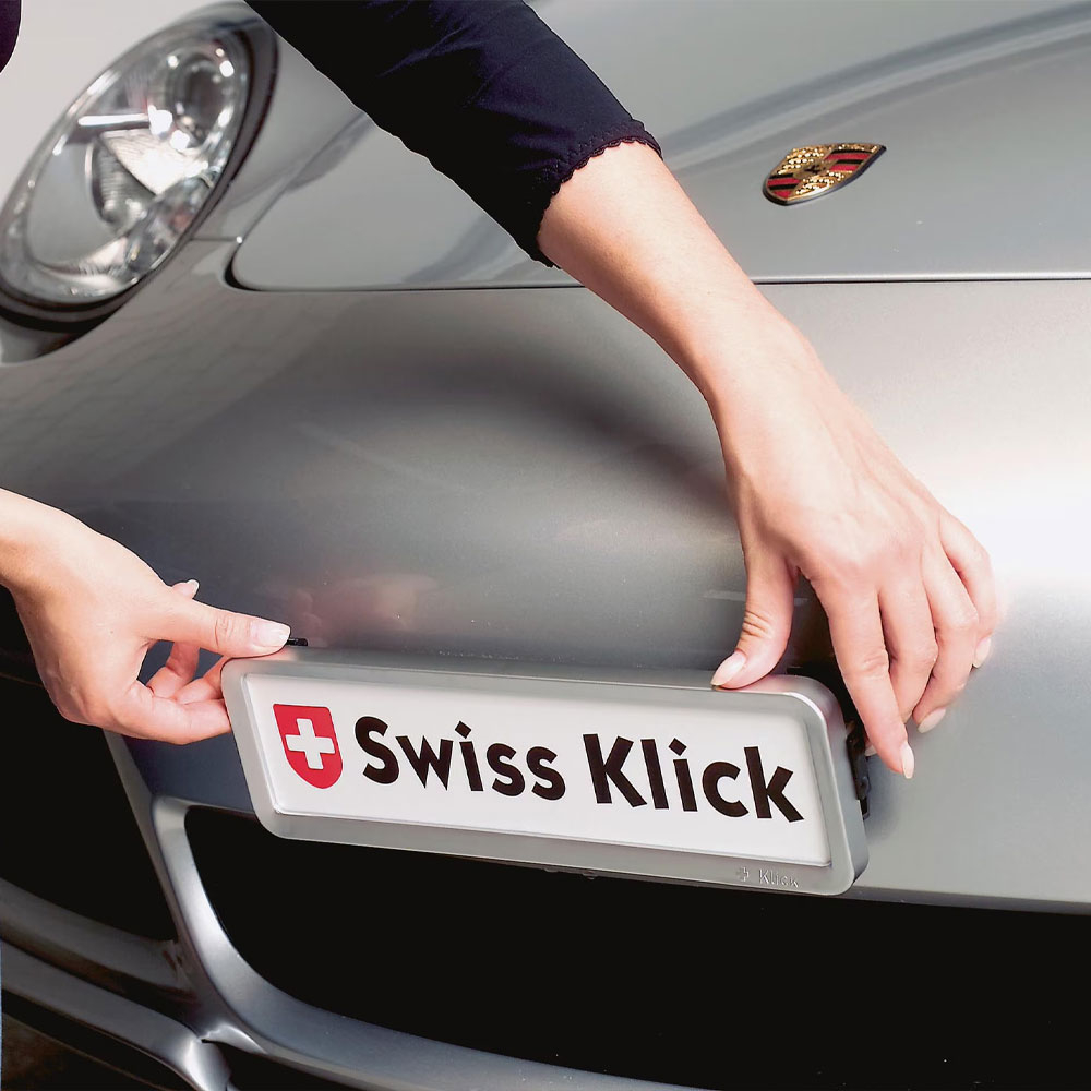Kennzeichenhalterset Wechselschild Nummernrahmen für Auto KFZ Set Vorne   Hinten | Langformat (SW51550250088700BRA) - Schwarz