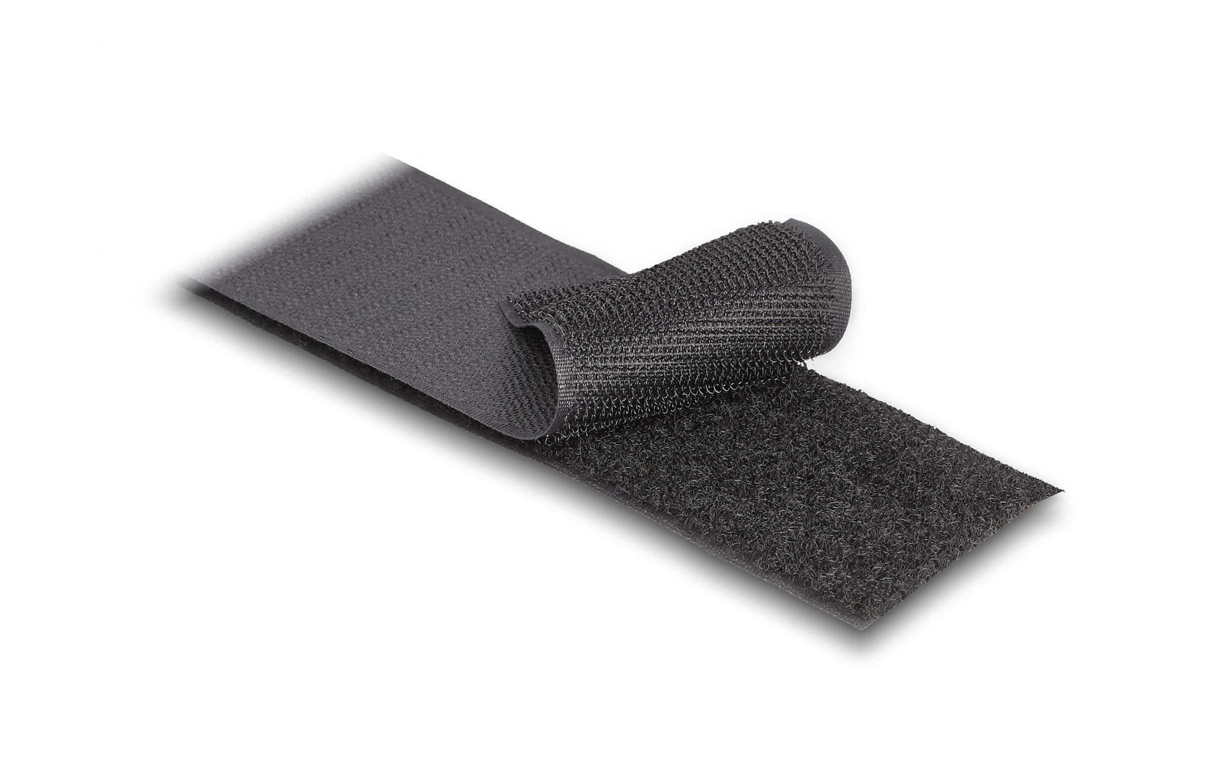Klettband 25m x 50mm Strapazierfähig SchwarzDelock Strapazierfähiges Klettband mit Haft- und Flauschband L 25 m x B 50 mm schwarz