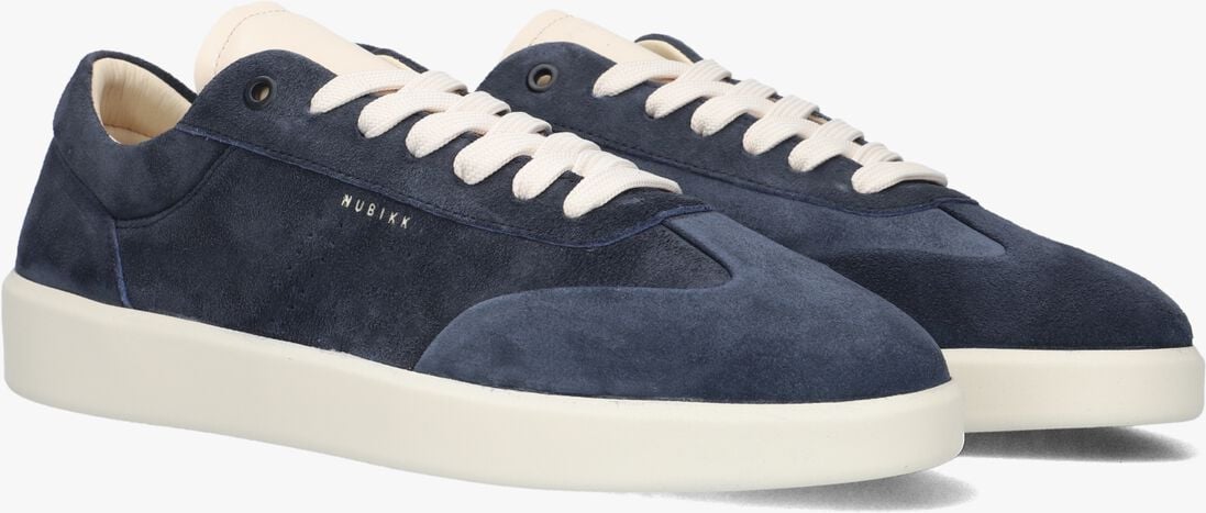 blauwe nubikk lage sneakers joro liber