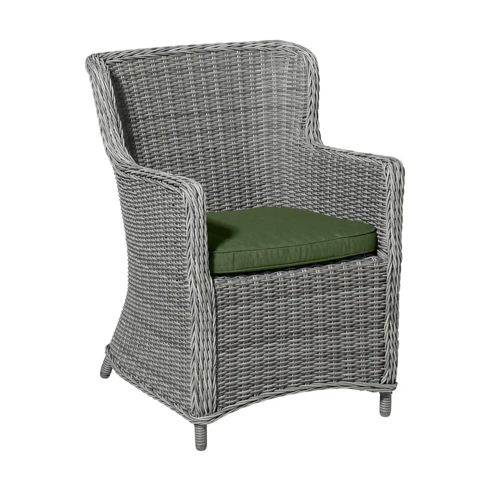 Madison - Zitkussen Wicker Panama green - Ca. 48x48 cm - Set van 4