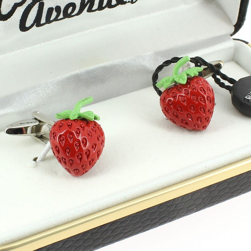 Boutons de manchette, Rouge Fraise