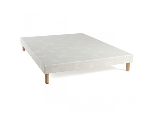 SOMEO - Sommier  90 x 190 Sommier tapissier recouvert 13cm niagara blanc 90 x 190