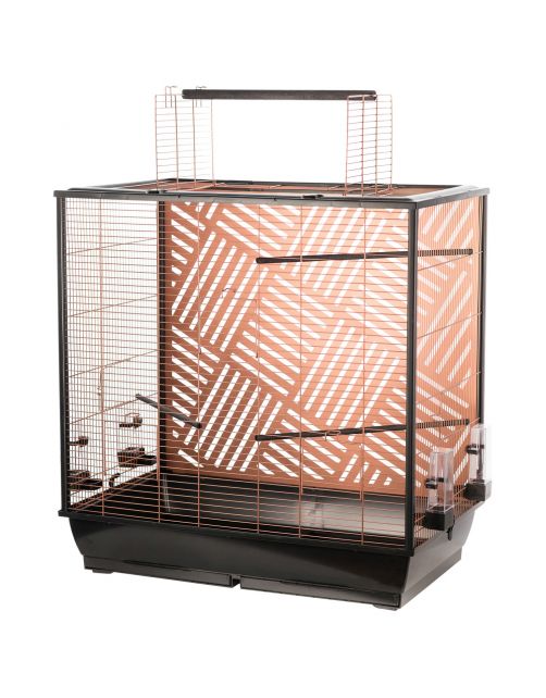 Flamingo Vogelkooi Siri - Vogelverblijven - 78x48x81.5\/100 cm Koper Zwart