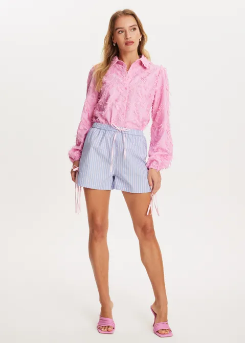 Blouse met franjes roze (ROS)