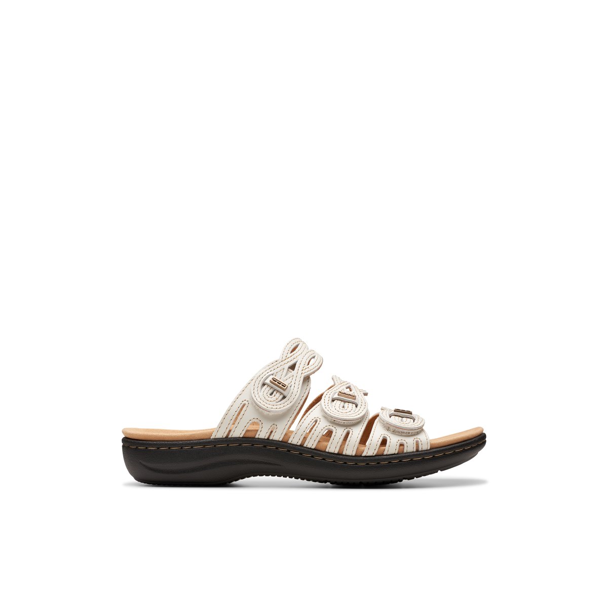CLARKS-Laurieann_r-Sandales à glissière - Talon plat - Autre Blanc