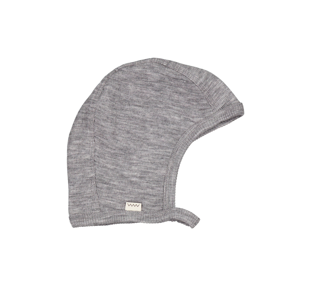 Hoody, Uld Rib Hue - Grey Melange