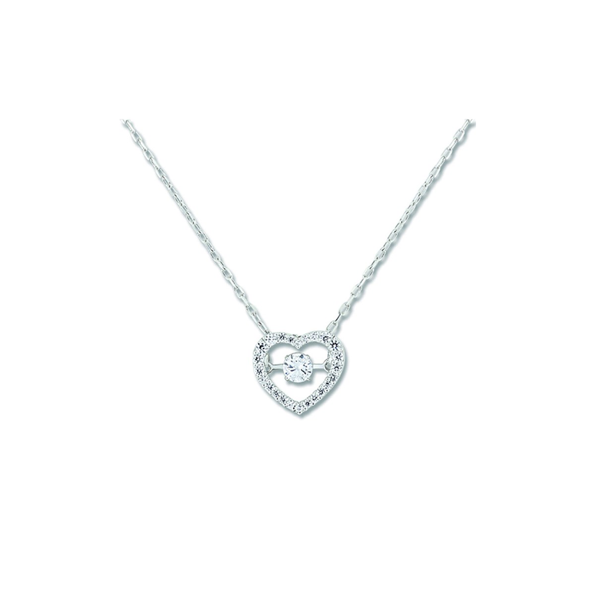 Collier Brillaxis coeur empierré or 9 carats