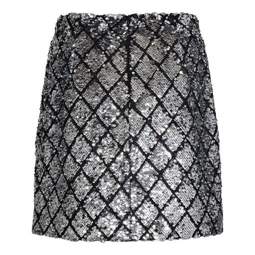 Co'Couture CubicCC Sequin Mini Nederdel, Silver, S