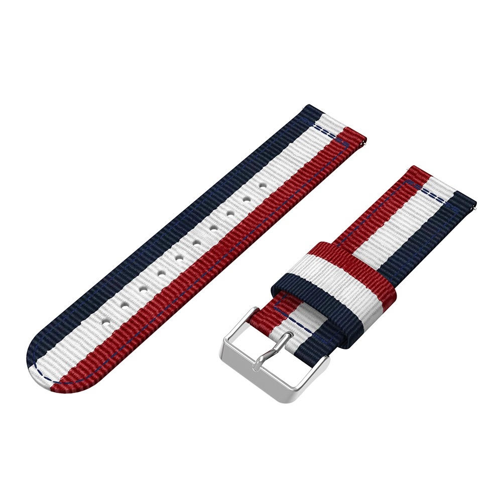 Samsung Galaxy Watch 3 (45mm) Stoff Armband - Dunkelblau / Weiss / Rot