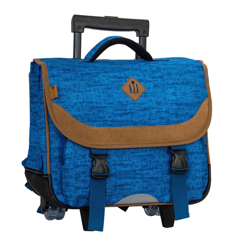 Cartable à roulettes scolaire Basic boy 41 cm Bleu