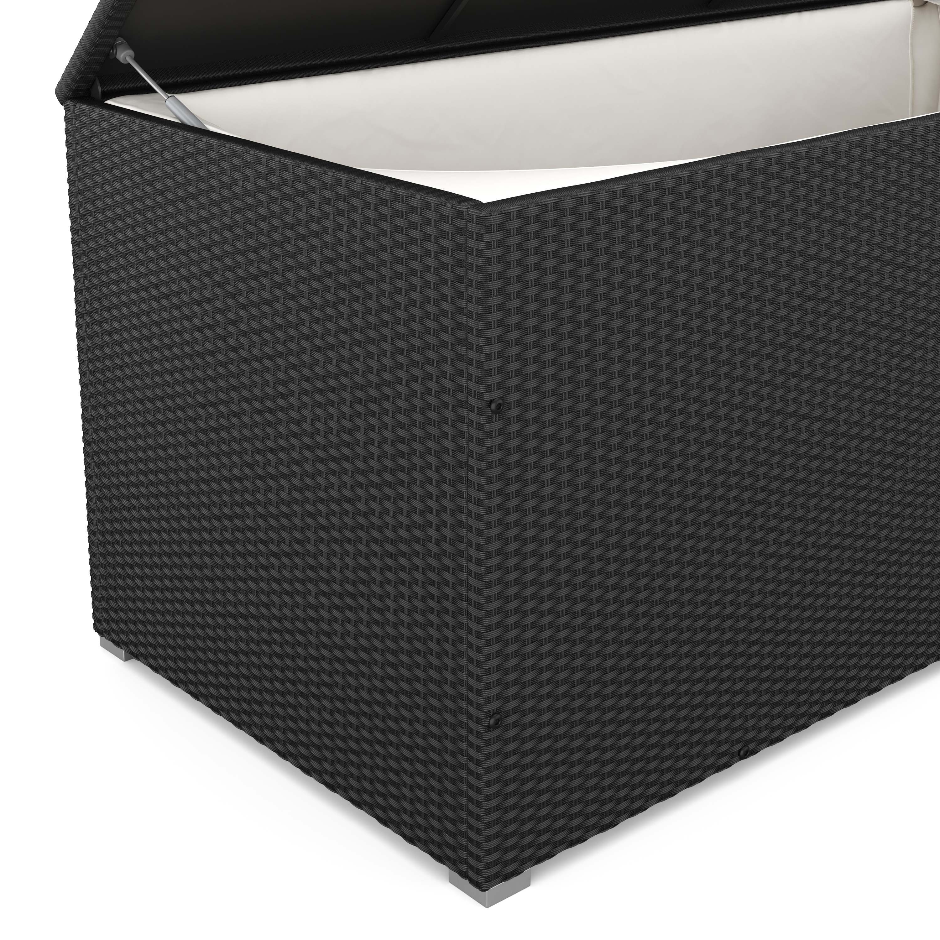 Rattan Kissenbox SINA 190 x 85 x 85 cm schwarz