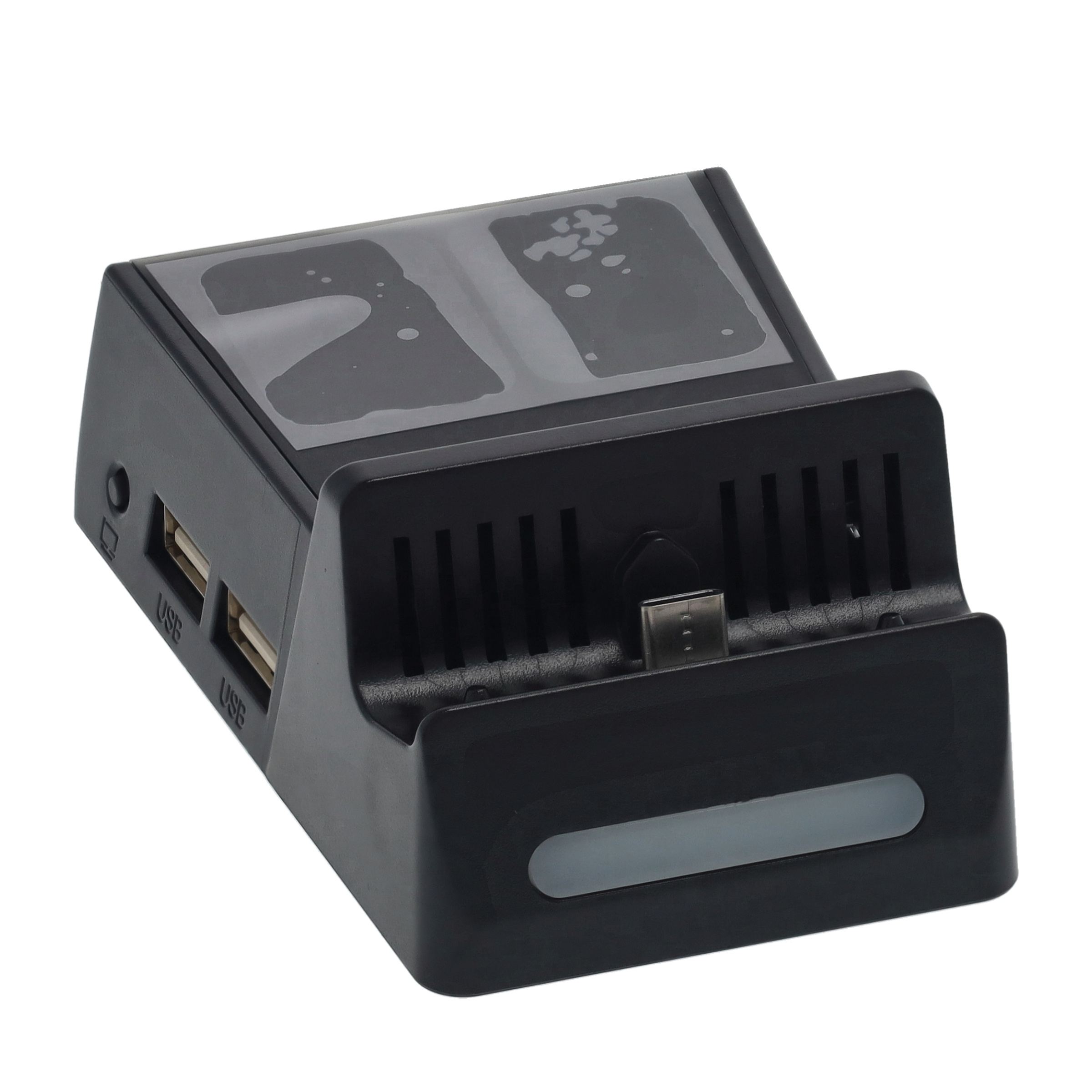 Ladegerät Dockingstation Charging Dock für Nintendo Switch mit Spiele Aufbewahrungsfach und HDMI / USB C / 3x USB - Schwarz